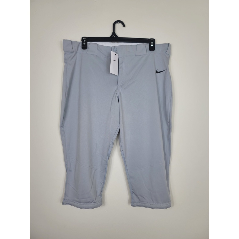 Nike Vapor Women's Softball Pants 3/4 Length Color Grey 2XL Cropped